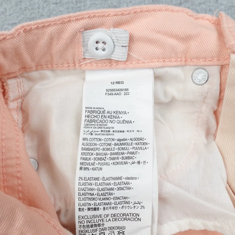 Levis High Rise Shorts Girls 12 Reg Pink Denim Two Tone Colorblock Casual Cute